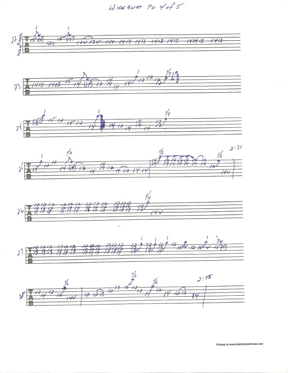 Eric Clapton Hideaway guitar tab page 4 of 5